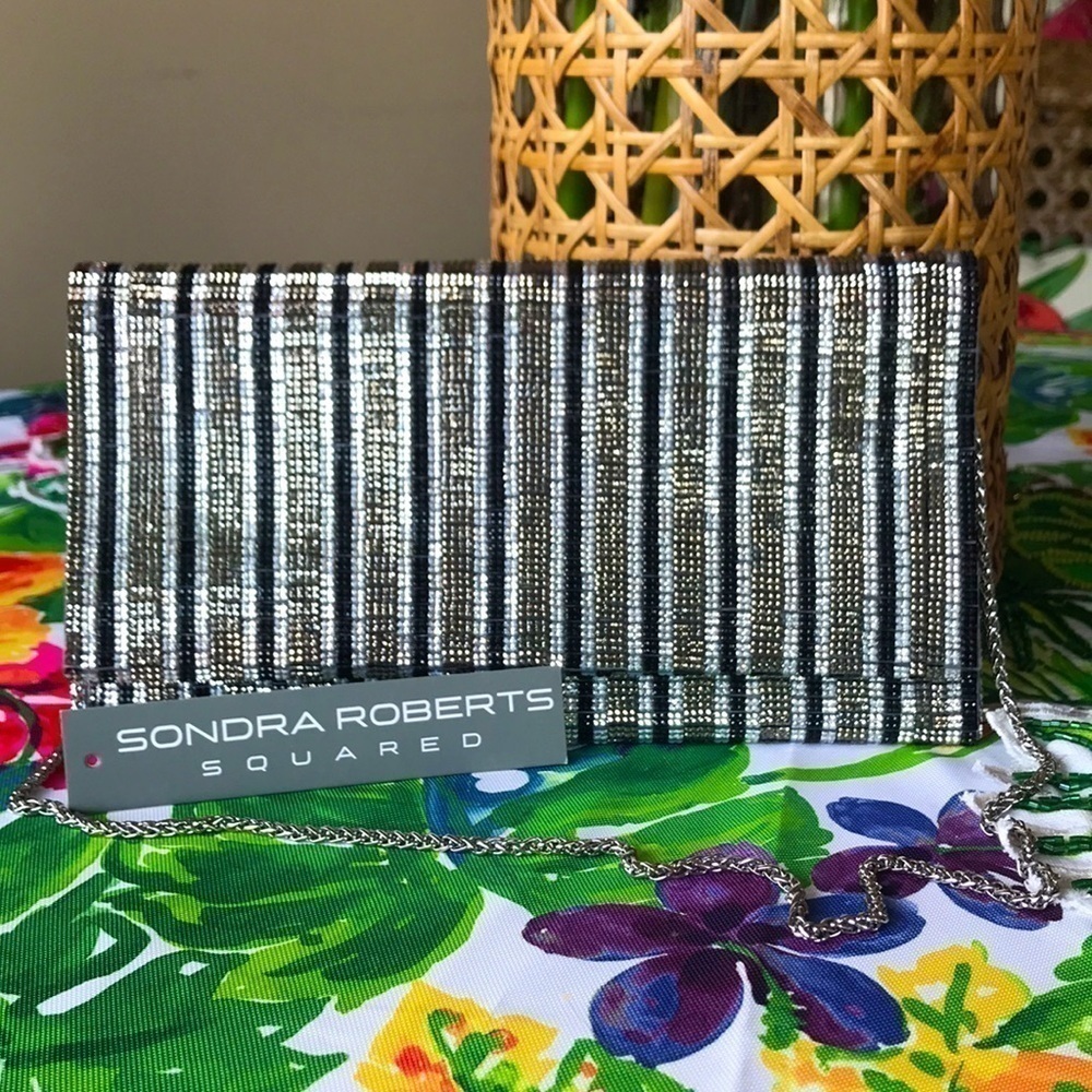 Brand New Sondra Roberts Metallic Chain Purse